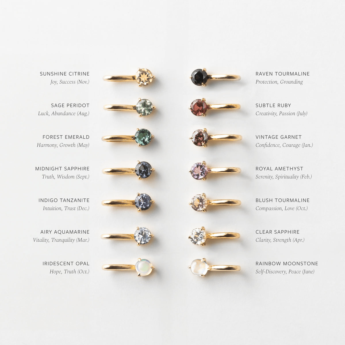 Solid Gold Flora Birthstone Necklace