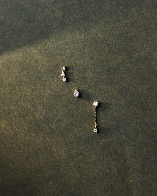 Stargazer White Sapphire Stud Set