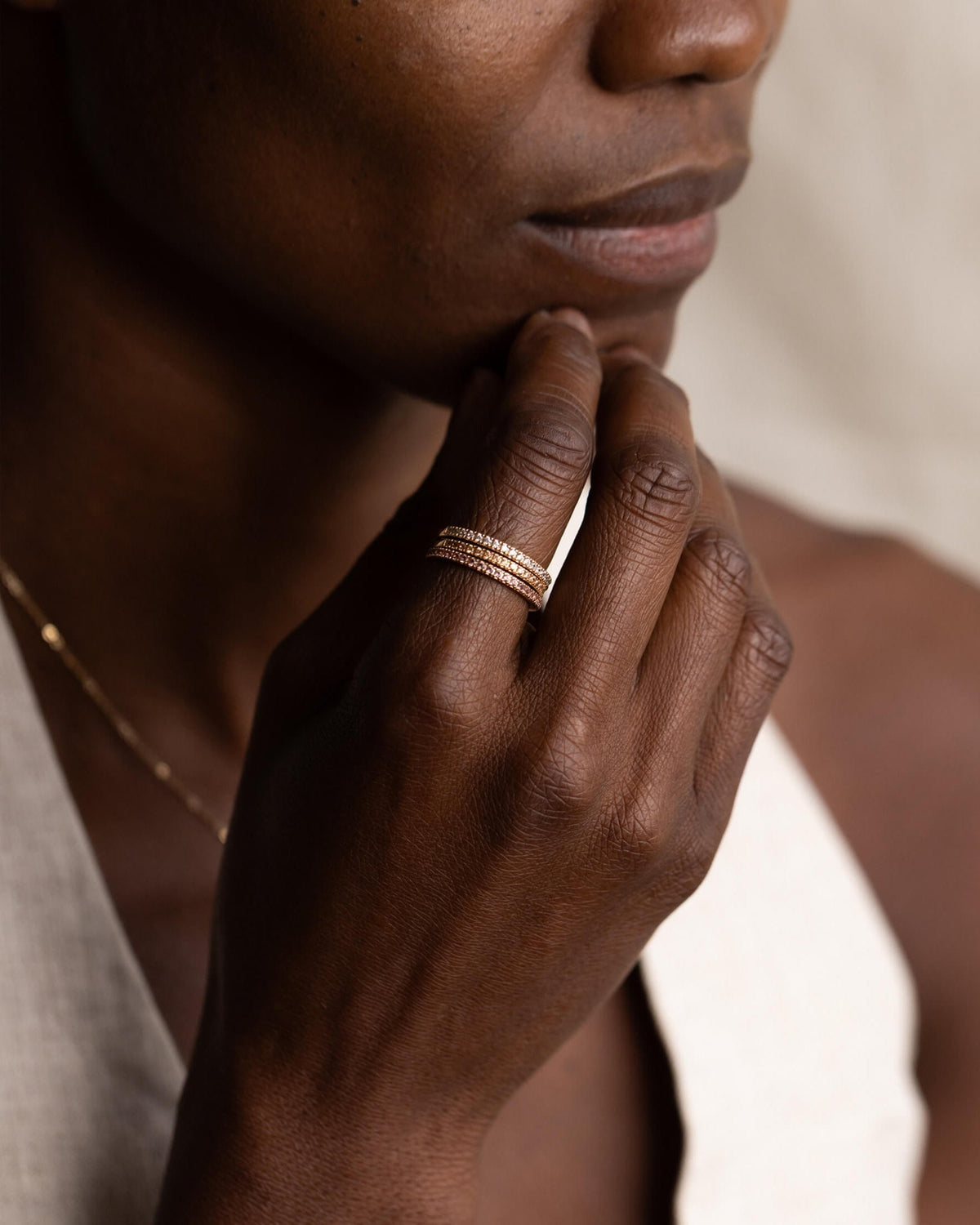 Gold Aura Birthstone Stacking Ring