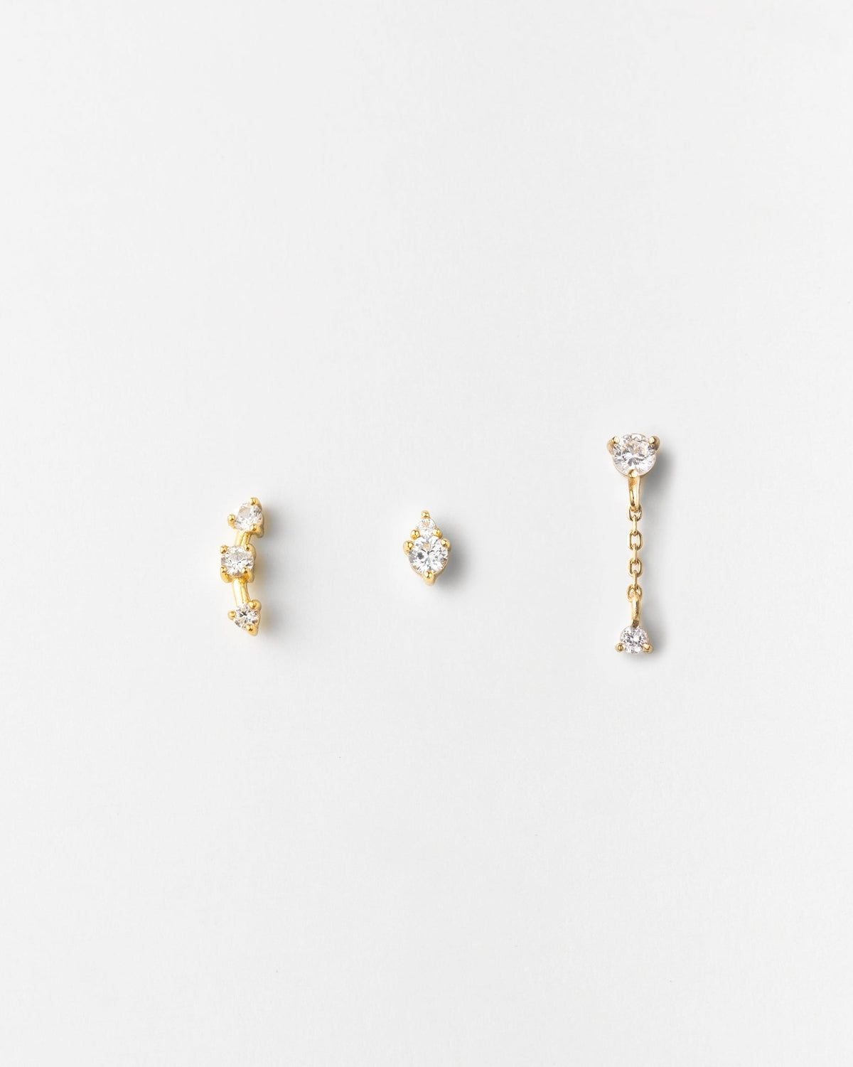 Stargazer White Sapphire Stud Set