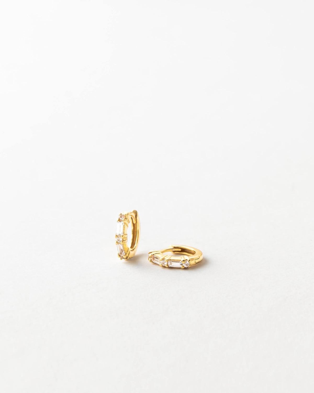 Grace White Sapphire Huggie Hoops
