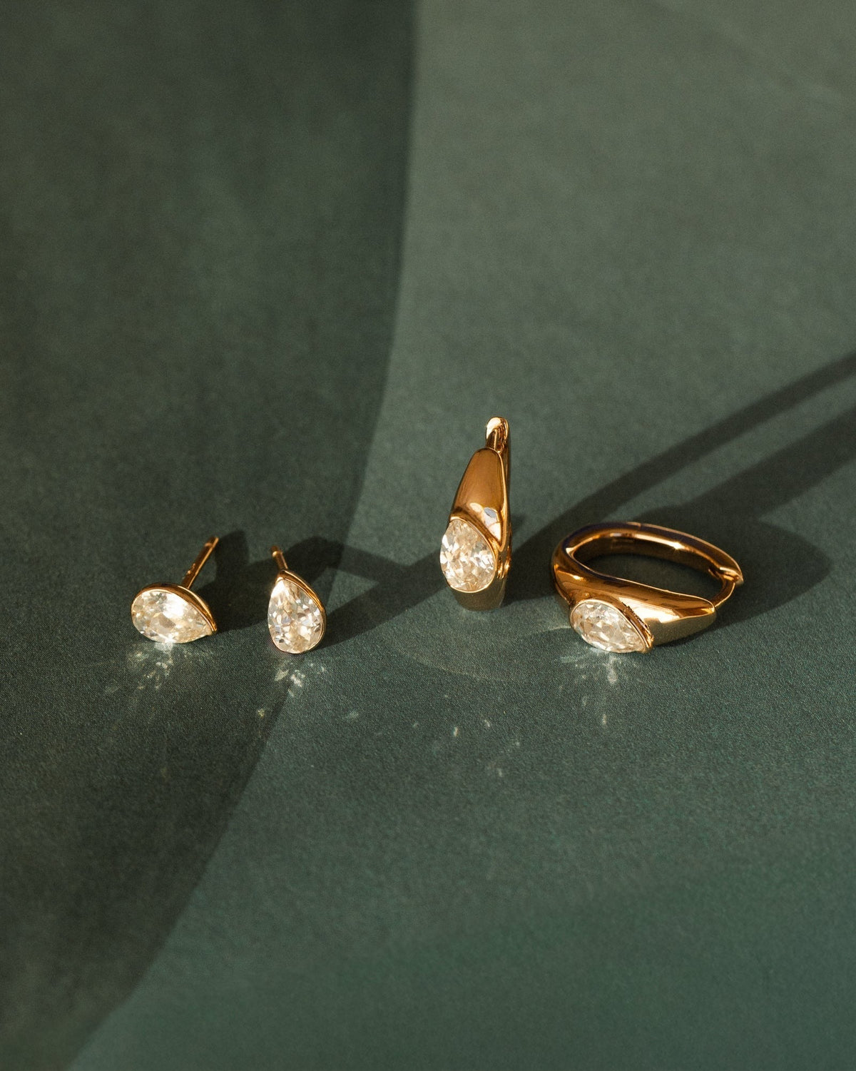 White Sapphire Zephyr Hoops