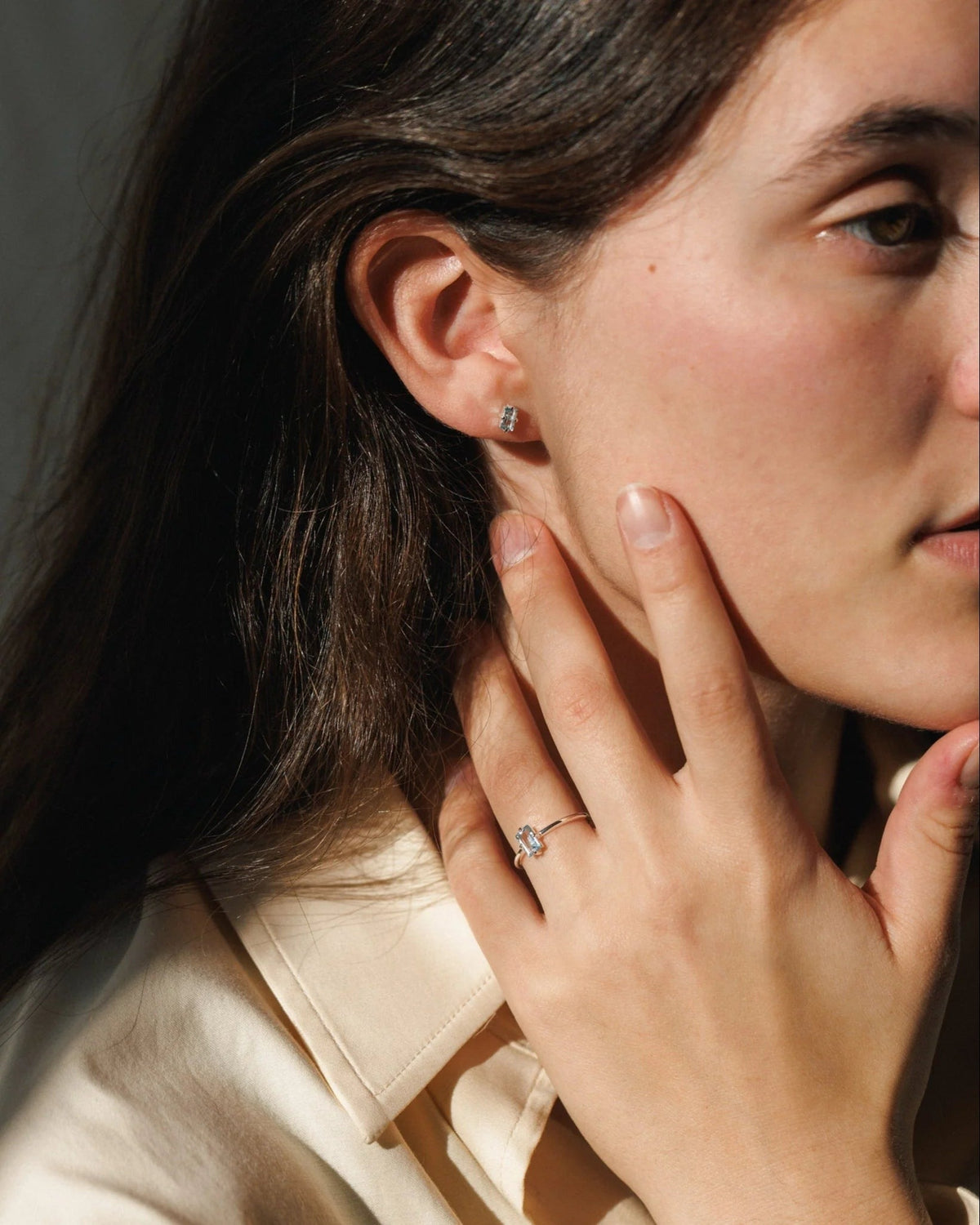 Silver Grand Baguette Ring