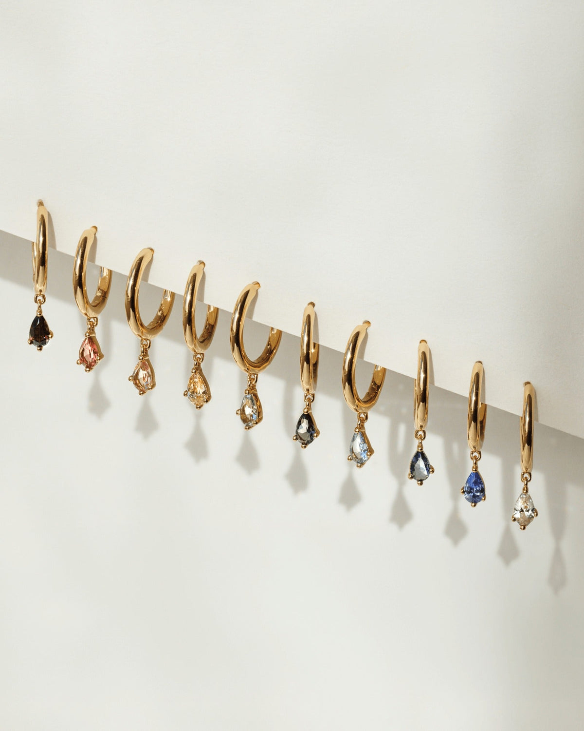 Aura Birthstone Drop Hoops