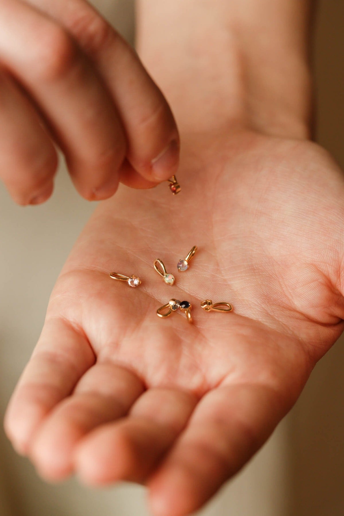Extra Solid Gold Aura Birthstone Charm