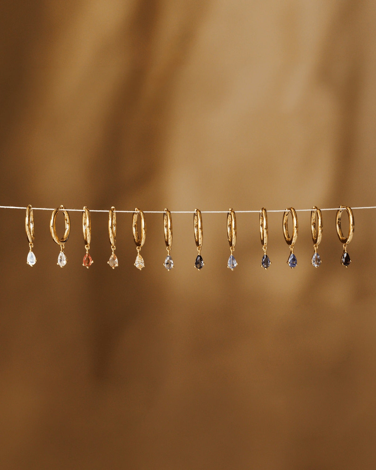 Aura Birthstone Drop Hoops