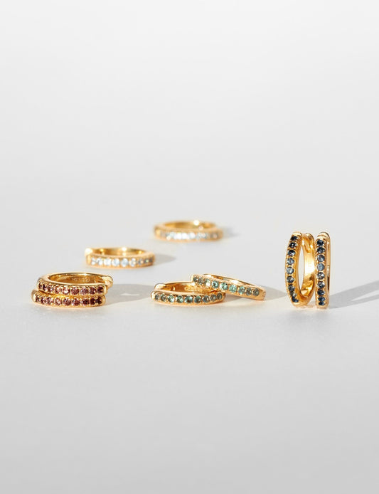 Aura Birthstone Huggie Hoops