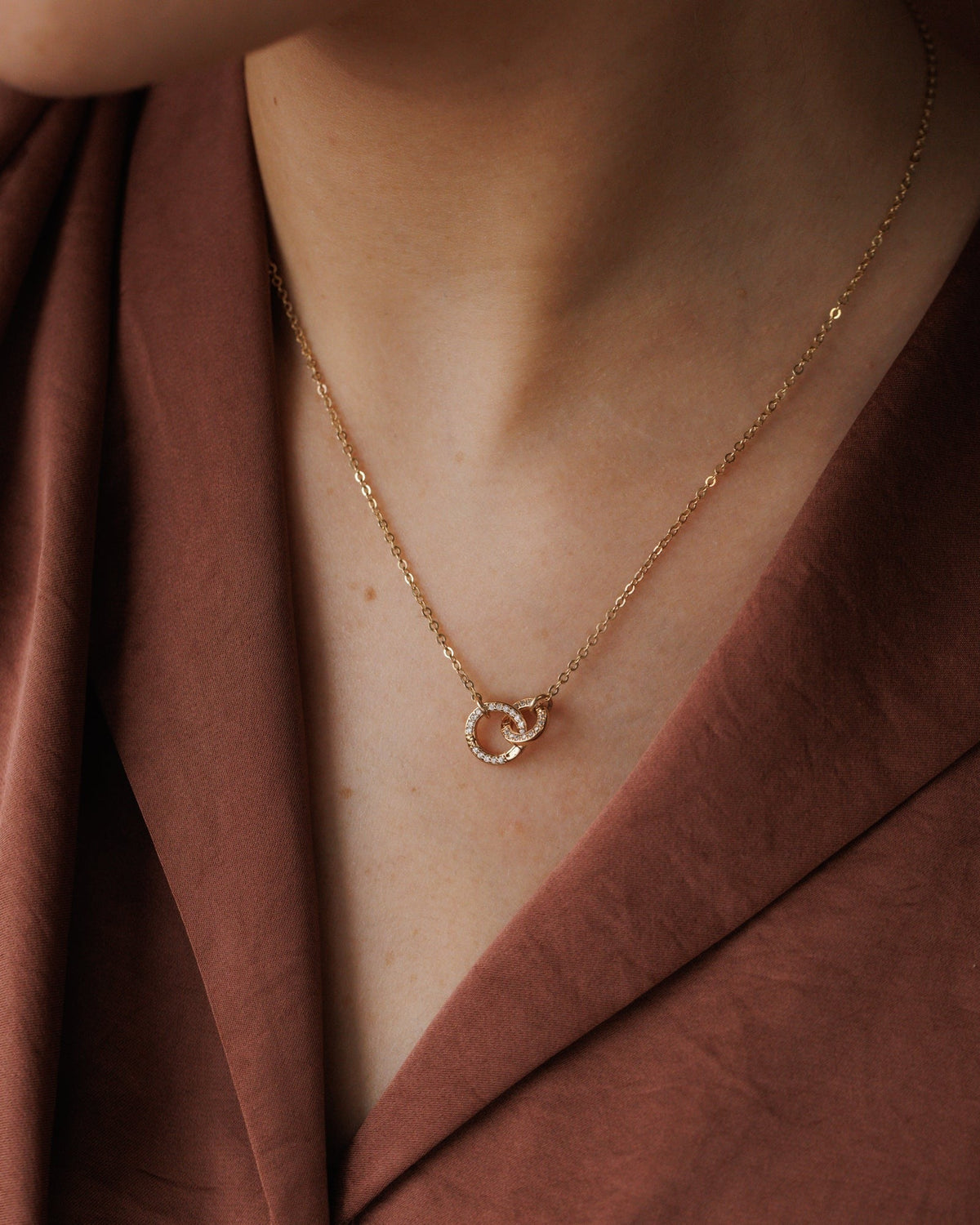Pavé Duo Charm Holder Necklace
