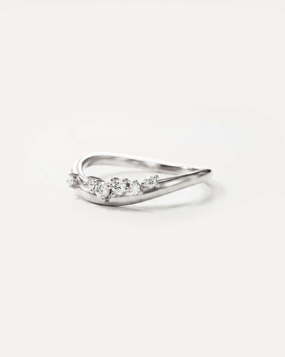 Dappled White Sapphire Flow Ring