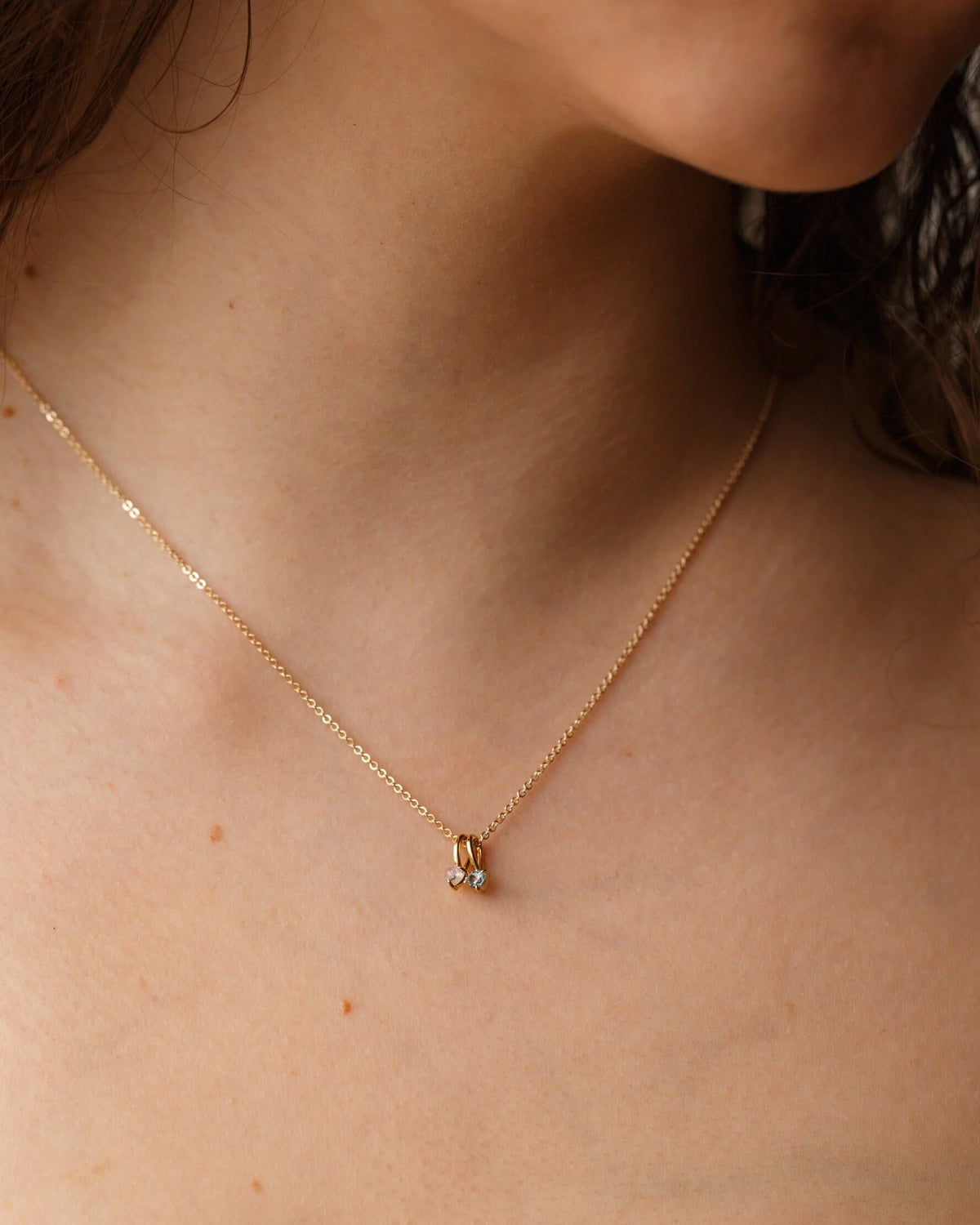Extra Solid Gold Aura Birthstone Charm